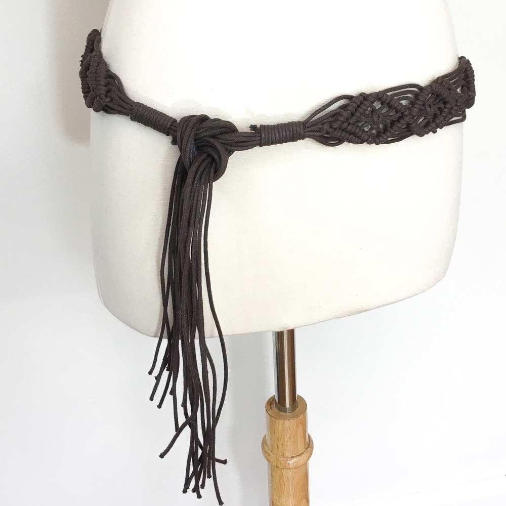 Vintage 60's/70's Handmade Macrame Tie Belt